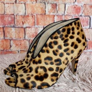 Halogen Leopard Print Peep Toe Heels